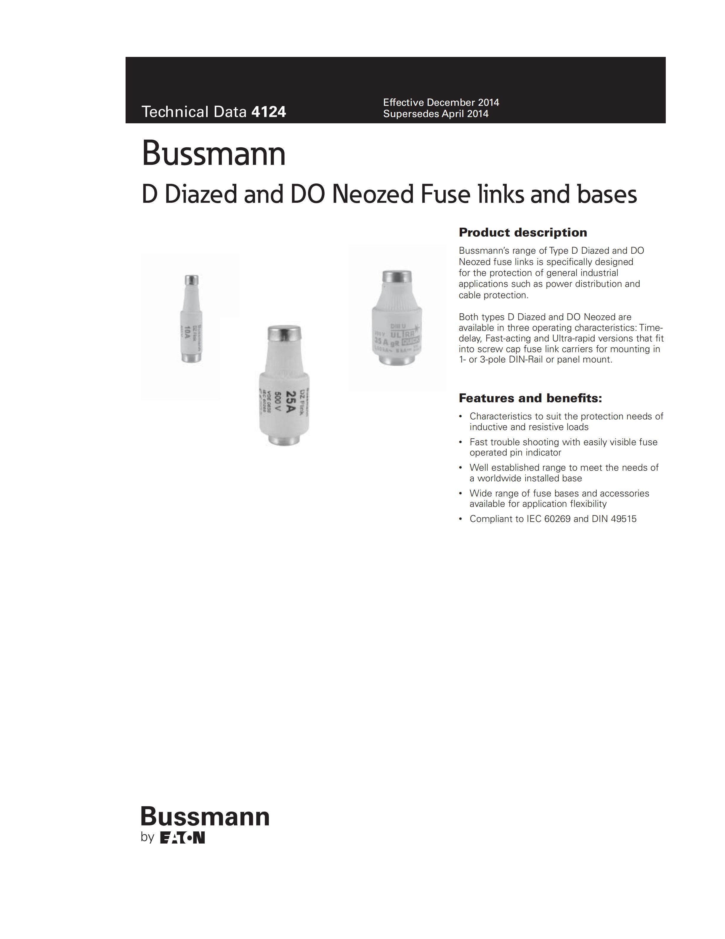BUSSMANN D型酒瓶是熔斷器 BUSSMANN D型酒瓶是熔斷器