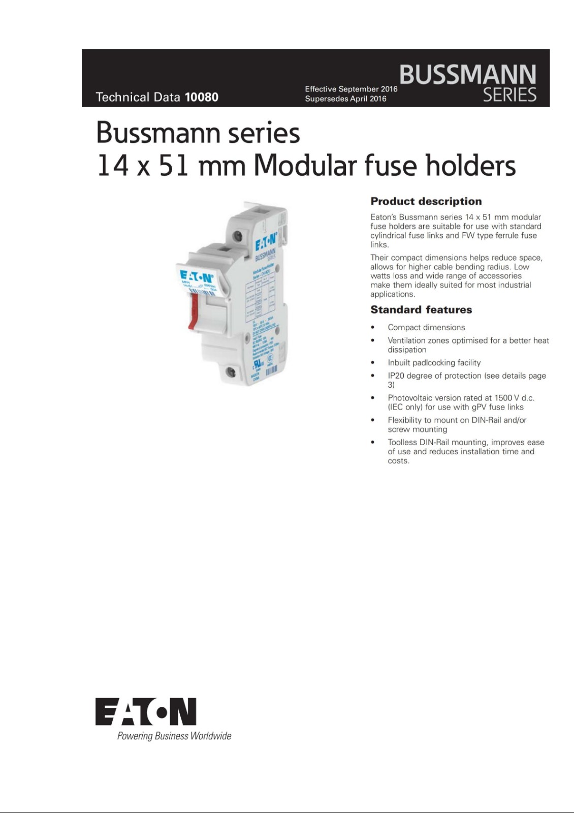 CH141DU系列熔斷器座參數 CH141DU系列熔斷器座參數